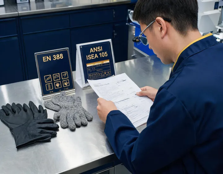 Industrial glove testing bench